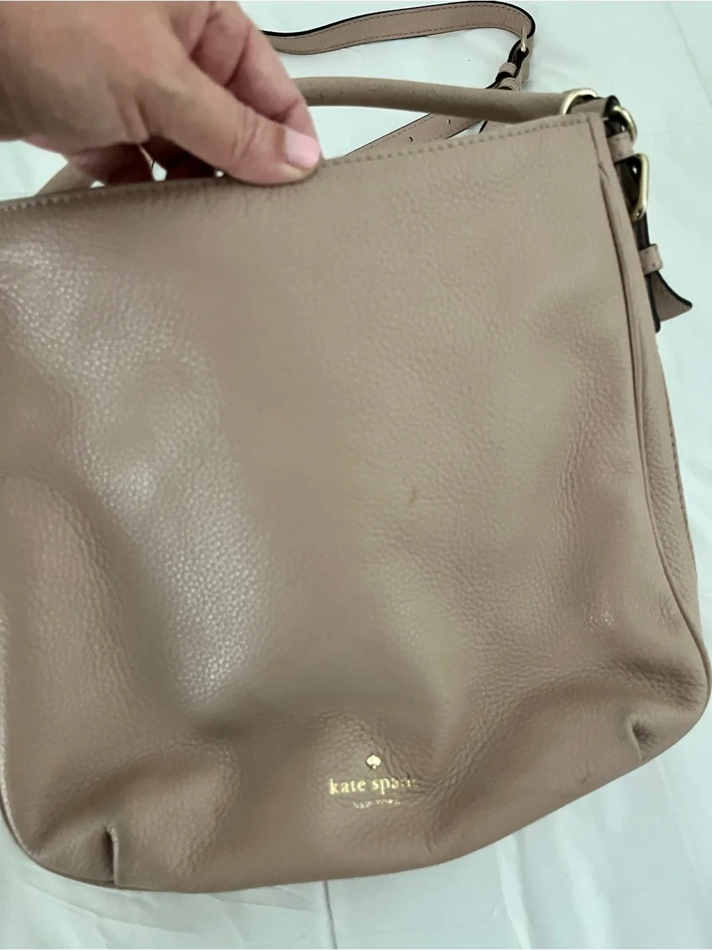 Kate Spade New York Pebbled Leather Shoulder Bag in Pink Taupe